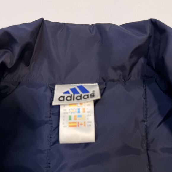 Vintage Adidas Jacket Mens Large Navy Blue Full Zip Insulated Nylon 00s AQ9002 - Picture 6 of 14